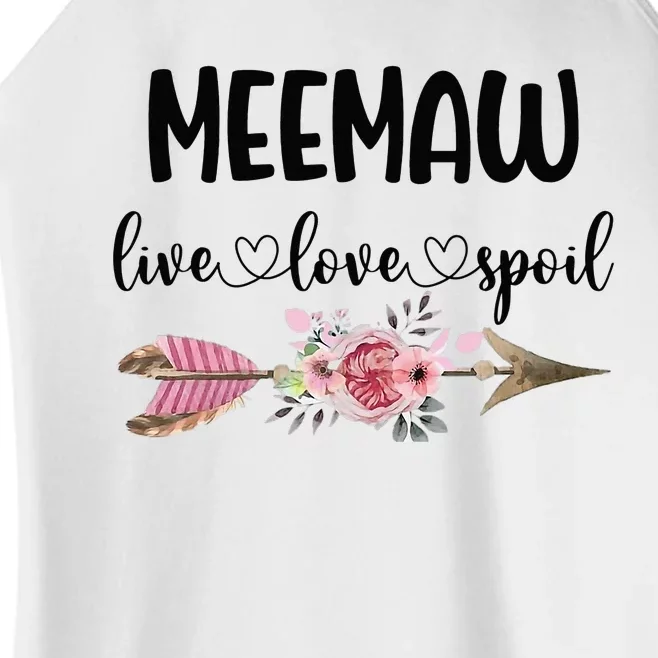 Live Love Spoil Meemaw Flower Meemaw Mother's Day Women’s Perfect Tri Rocker Tank