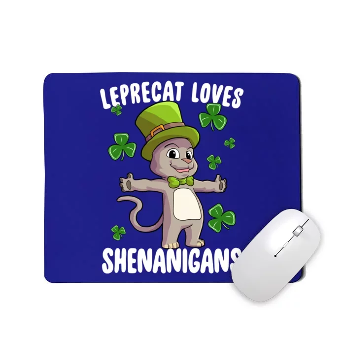 Leprecat Loves Shenanigans Funny St Patricks Day Irish Cat Meaningful Gift Mousepad