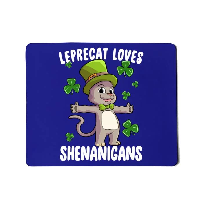 Leprecat Loves Shenanigans Funny St Patricks Day Irish Cat Meaningful Gift Mousepad