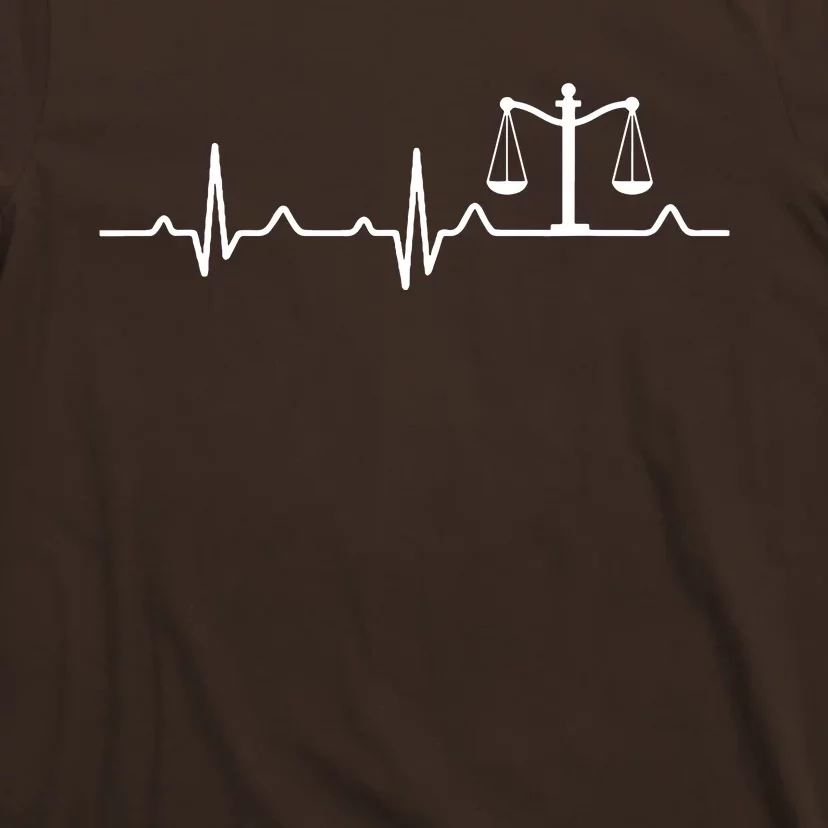 Lawyer Law School Gift Balance Heartbeat Attorney T-Shirt