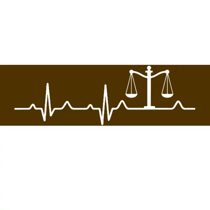 Lawyer Law School Gift Balance Heartbeat Attorney Bumper Sticker