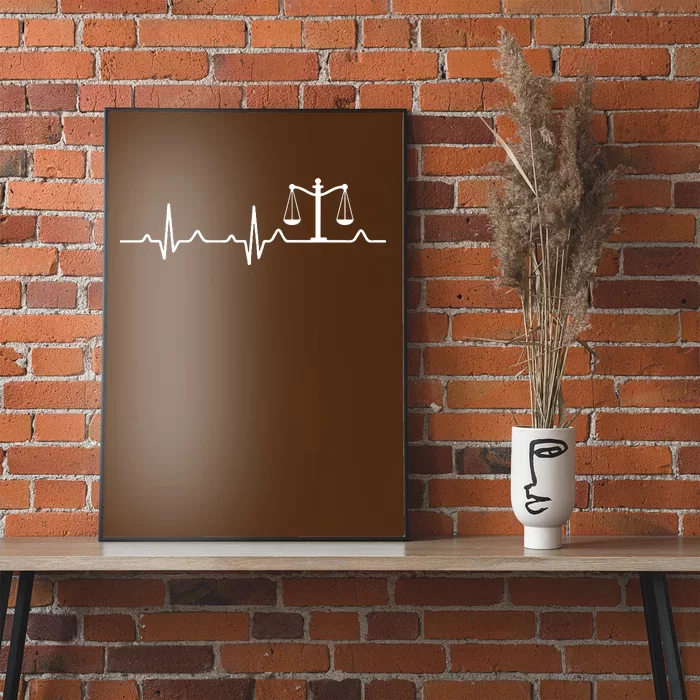 Lawyer Law School Gift Balance Heartbeat Attorney Poster