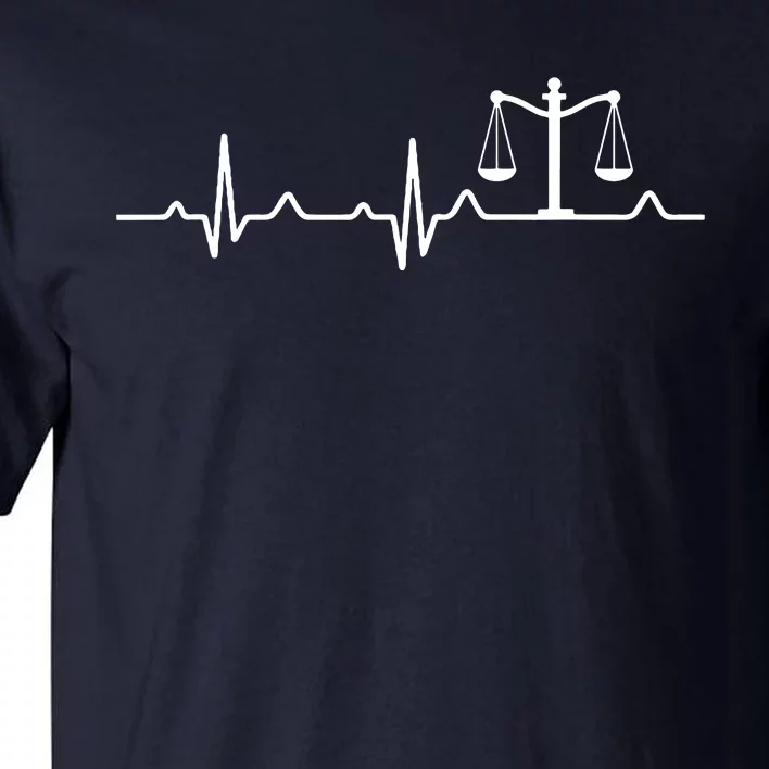 Lawyer Law School Gift Balance Heartbeat Attorney Tall T-Shirt