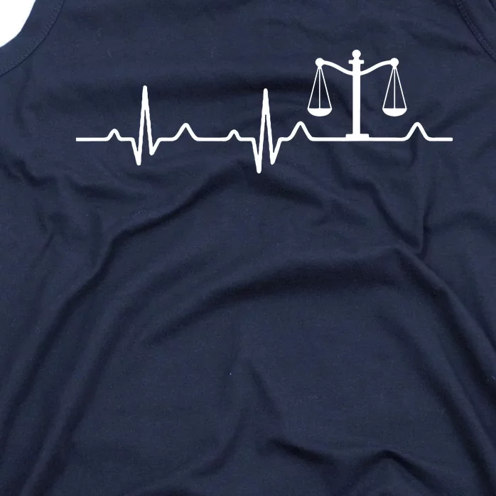 Lawyer Law School Gift Balance Heartbeat Attorney Tank Top