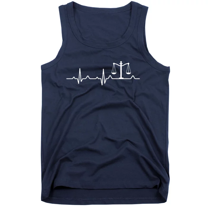 Lawyer Law School Gift Balance Heartbeat Attorney Tank Top