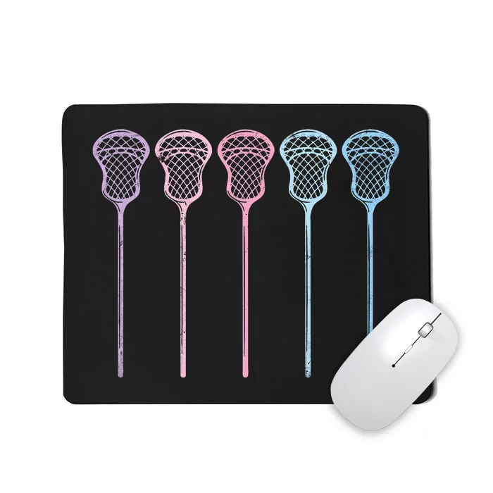 Lacrosse Lacrosse Sticks Woman Girl Retro Mousepad