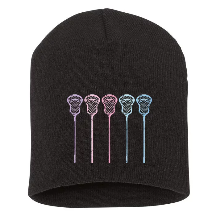 Lacrosse Lacrosse Sticks Woman Girl Retro Short Acrylic Beanie