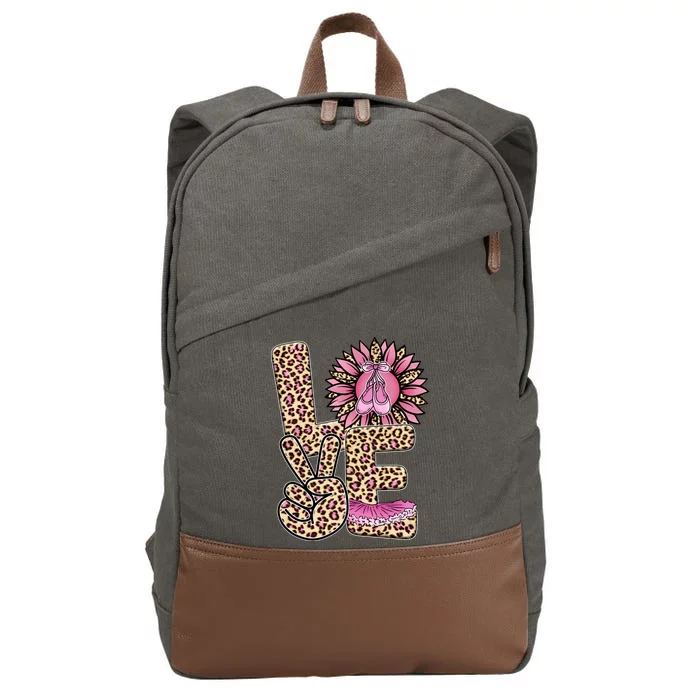 Love Leopard Sunflower Baby Girls Shoes Graphic Plus Size Cotton Canvas Backpack