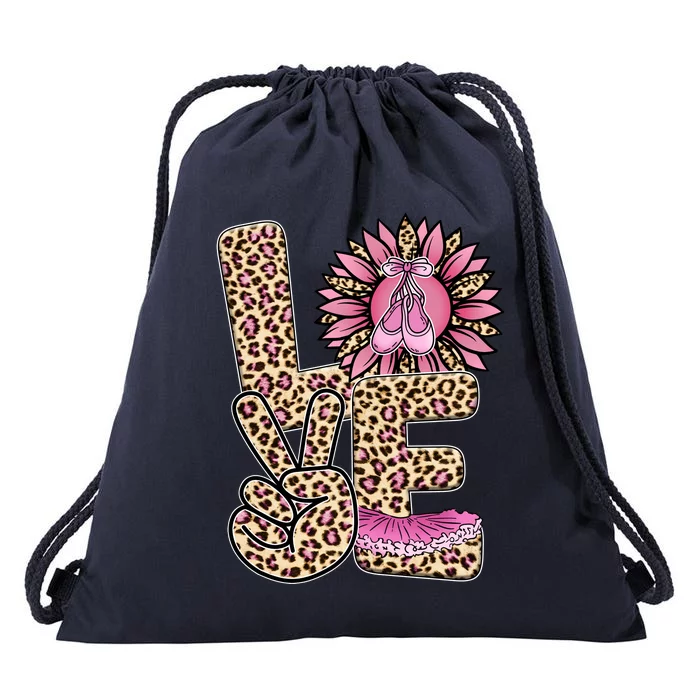 Love Leopard Sunflower Baby Girls Shoes Graphic Plus Size Drawstring Bag