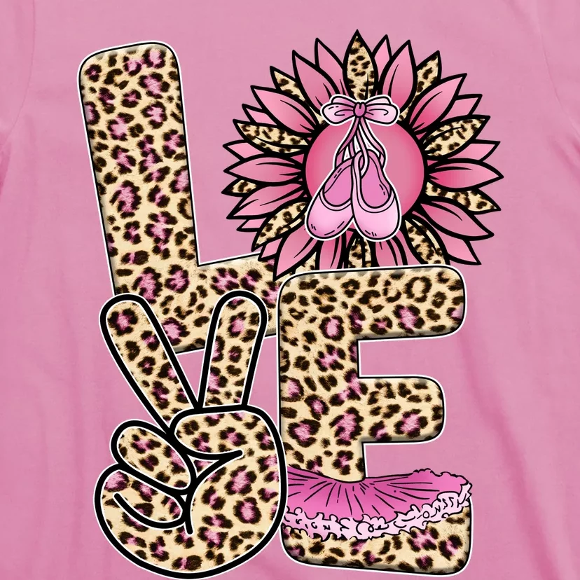 Love Leopard Sunflower Baby Girls Shoes Graphic Plus Size T-Shirt