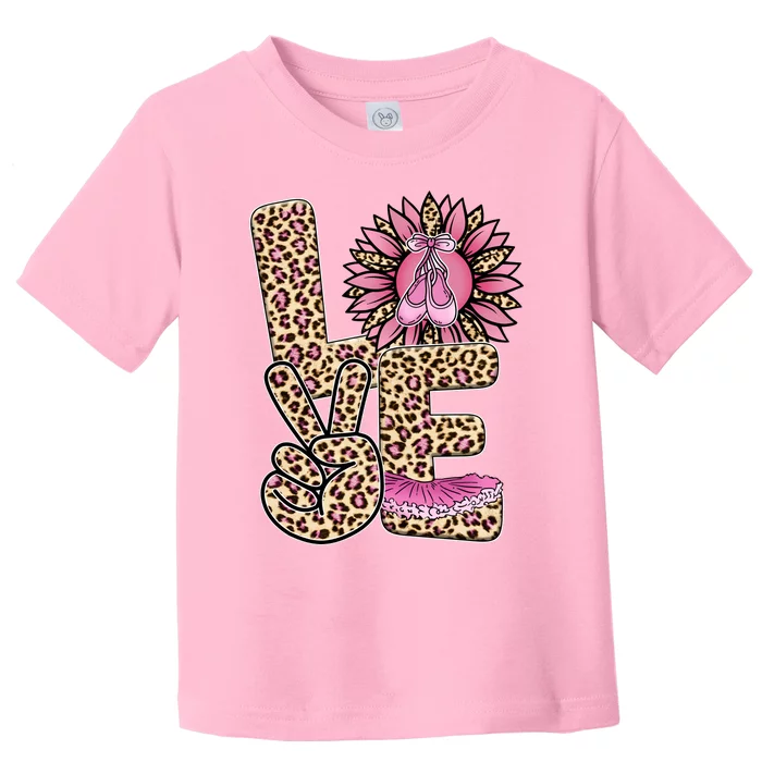 Love Leopard Sunflower Baby Girls Shoes Graphic Plus Size Toddler T-Shirt