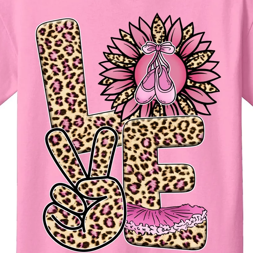 Love Leopard Sunflower Baby Girls Shoes Graphic Plus Size Kids T-Shirt