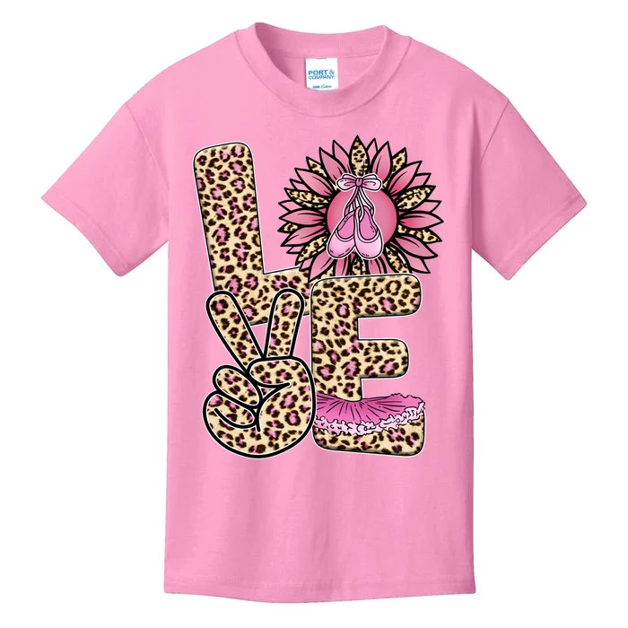 Love Leopard Sunflower Baby Girls Shoes Graphic Plus Size Kids T-Shirt