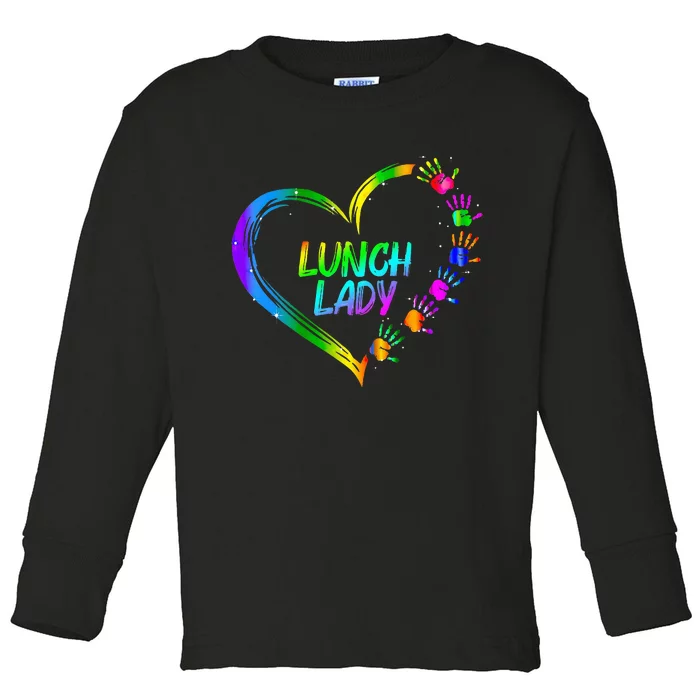 Lunch Lady School Cafeteria Life Funny Cute Valentines Day Toddler Long Sleeve Shirt