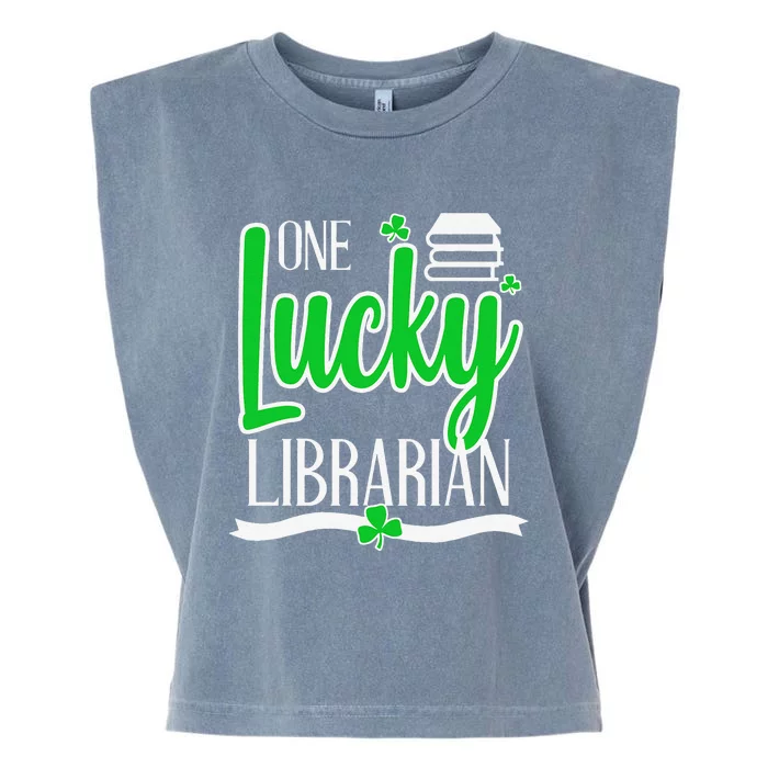 Lucky Librarian St Patricks Day Library Science Major Gift Garment-Dyed Women's Muscle Tee