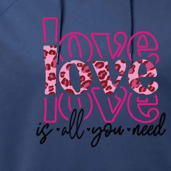 Love Leopard Skin Graphic Cute Gift Performance Fleece Hoodie