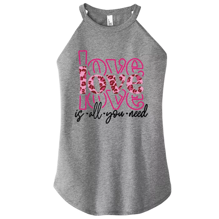 Love Leopard Skin Graphic Cute Gift Women’s Perfect Tri Rocker Tank