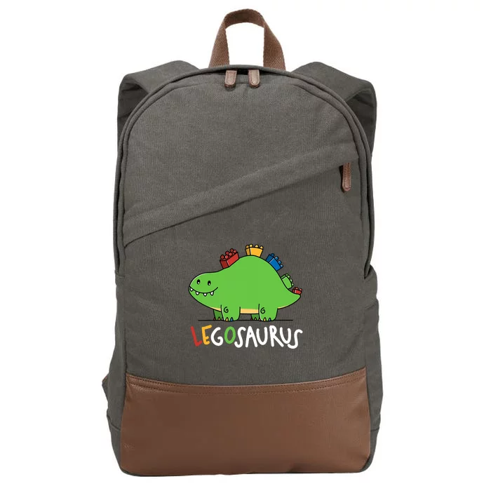 Legosaurus Legos Saurus Cotton Canvas Backpack