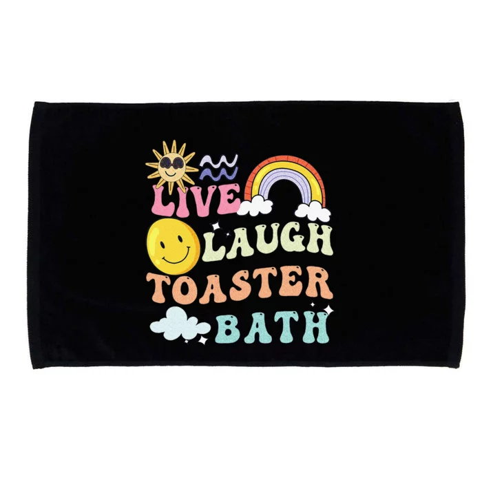 Live Laugh Toaster Bath Playful groovy bathroom humor joke Microfiber Hand Towel