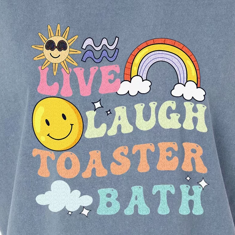 Live Laugh Toaster Bath Playful groovy bathroom humor joke Garment-Dyed Women's Muscle Tee