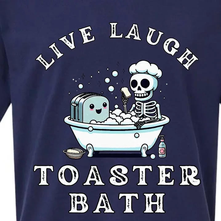 Live Laugh Toaster Bath Sarcastic Unhinged Meme Saying Sueded Cloud Jersey T-Shirt