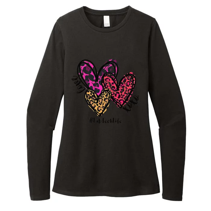 Love Lab Tech Life Heart Leopard Costume Valentine's Day Womens CVC Long Sleeve Shirt