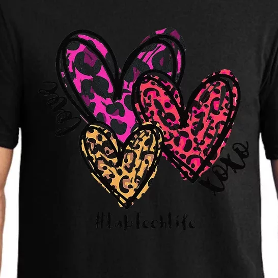 Love Lab Tech Life Heart Leopard Costume Valentine's Day Pajama Set