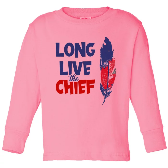 Long Live The Chief Wahoo Cleveland Baseball Toddler Long Sleeve Shirt