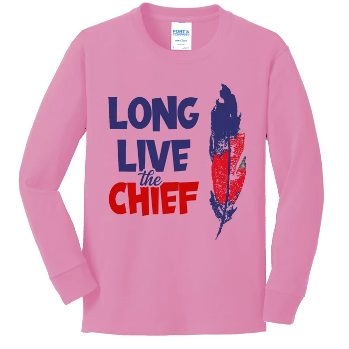 Long Live The Chief Wahoo Cleveland Baseball Kids Long Sleeve Shirt