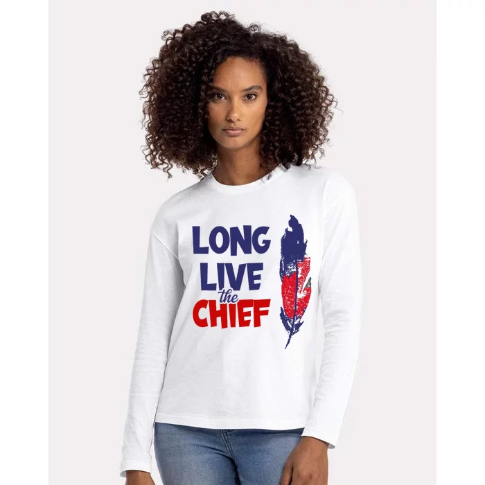 Long Live The Chief Wahoo Cleveland Baseball Womens Cotton Relaxed Long Sleeve T-Shirt