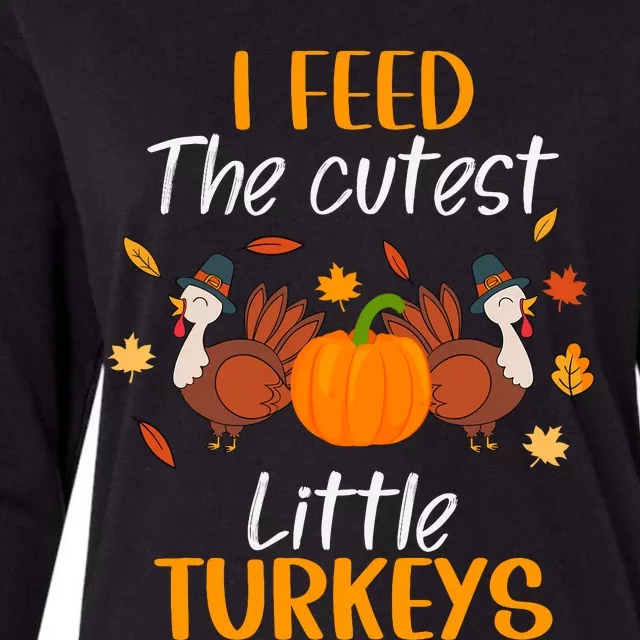 Lunch Lady Thanksgiving I Feed The Cutest Little Turkeys Womens Cotton Relaxed Long Sleeve T-Shirt