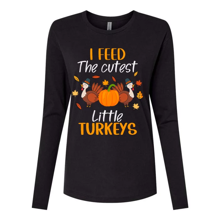 Lunch Lady Thanksgiving I Feed The Cutest Little Turkeys Womens Cotton Relaxed Long Sleeve T-Shirt