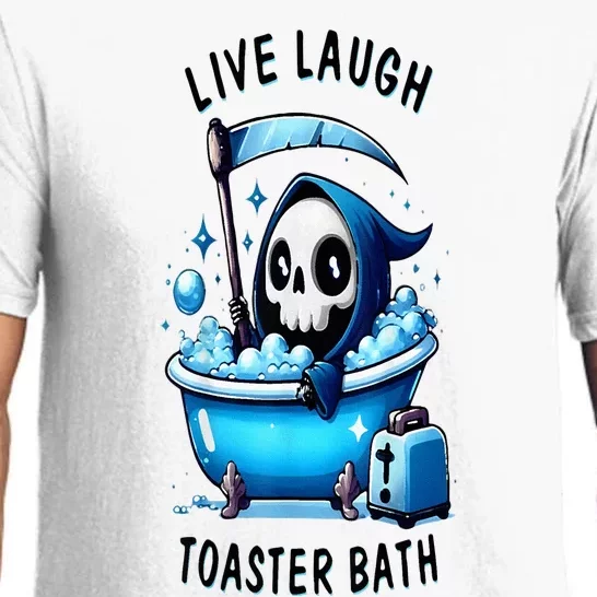 Live Laugh Toaster Bath Skeleton Pajama Set