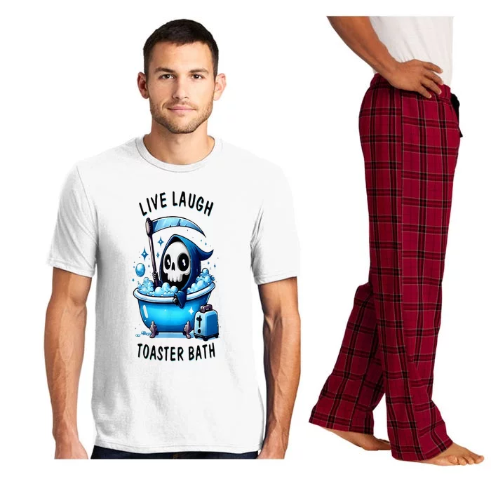 Live Laugh Toaster Bath Skeleton Pajama Set