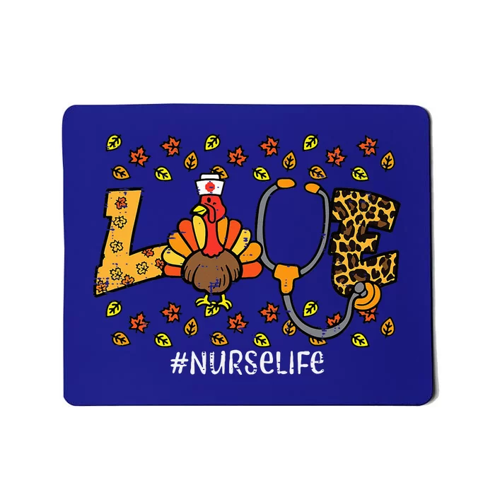 Leopard Love Turkey Nurse Thanksgiving Fall Mousepad