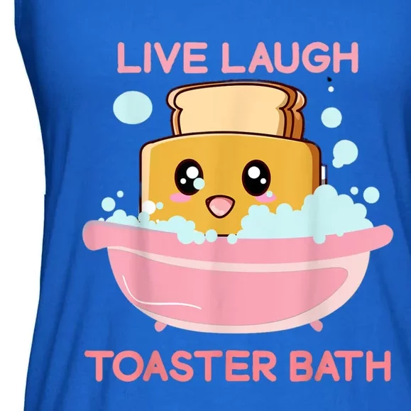 Live Laugh Toaster Bath Ladies Essential Flowy Tank