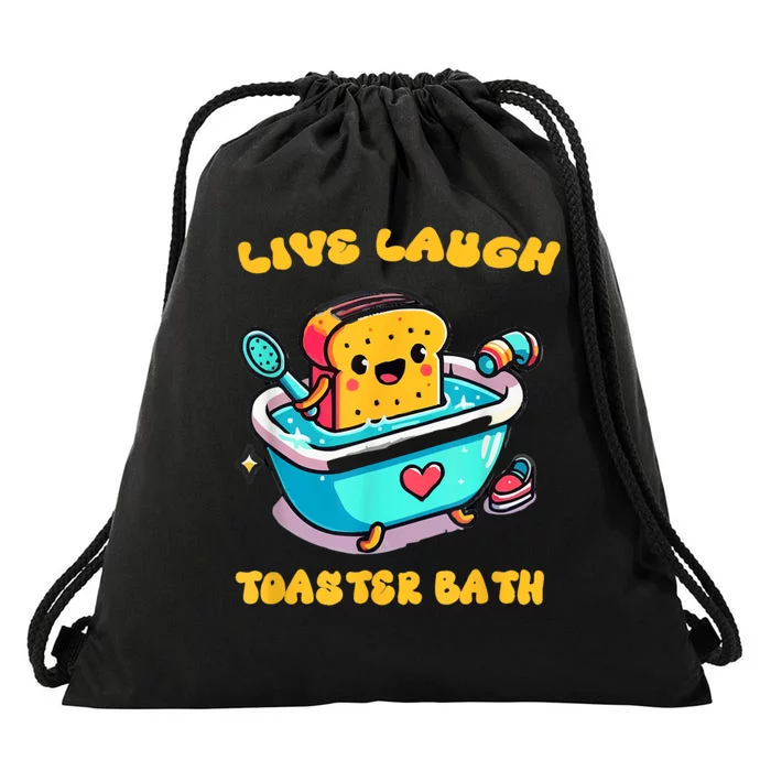 Live Laugh Toaster Bath Drawstring Bag