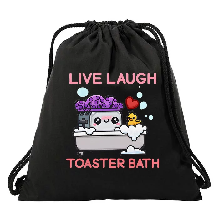 Live Laugh Toaster Bath Drawstring Bag