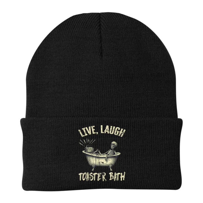 Live Laugh Toaster Bath Skeleton Bathroom Knit Cap Winter Beanie