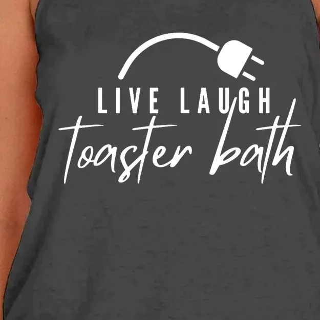 Live Laugh Toaster Bath Women's Knotted Racerback Tank