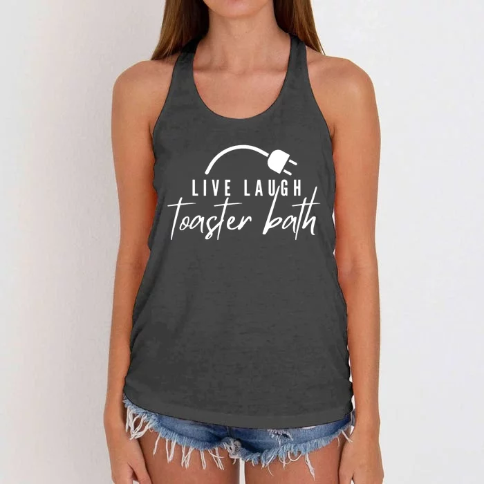 Live Laugh Toaster Bath Women's Knotted Racerback Tank