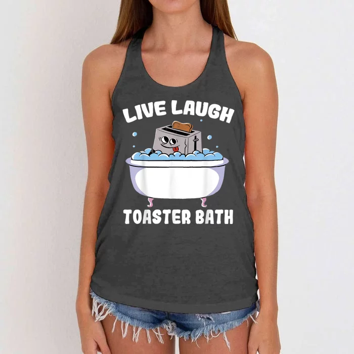 Live Laugh Toaster Bath Women's Knotted Racerback Tank