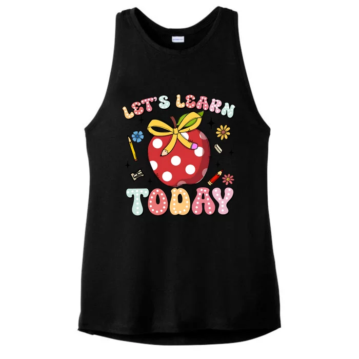 LetS Learn Today First Day Of School Ladies Tri-Blend Wicking Tank