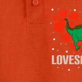 Lovesaurus Love Tgiftrex Dinosaur Heart Valentine's Day Cool Gift Dry Zone Grid Performance Polo