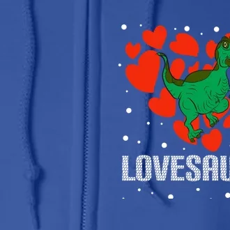 Lovesaurus Love Tgiftrex Dinosaur Heart Valentine's Day Cool Gift Full Zip Hoodie