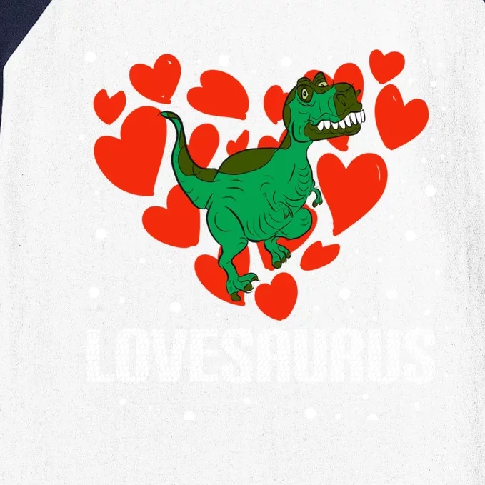 Lovesaurus Love Tgiftrex Dinosaur Heart Valentine's Day Cool Gift Baseball Sleeve Shirt