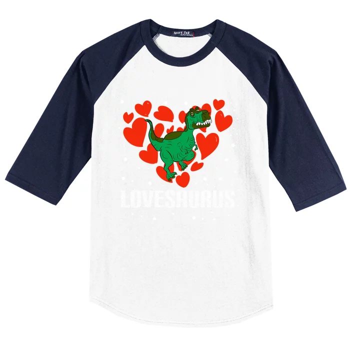 Lovesaurus Love Tgiftrex Dinosaur Heart Valentine's Day Cool Gift Baseball Sleeve Shirt