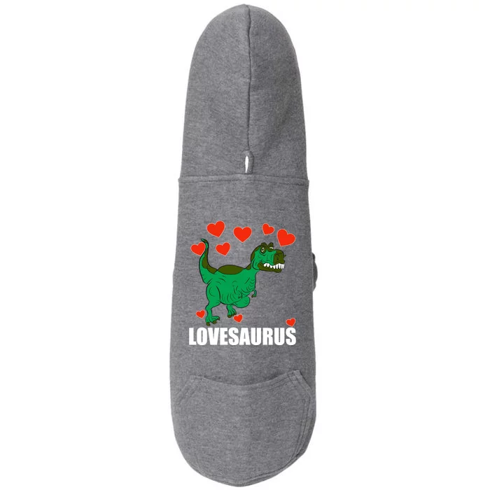 Lovesaurus Love Tgiftrex Dinosaur Heart Valentine's Day Gift Doggie 3-End Fleece Hoodie