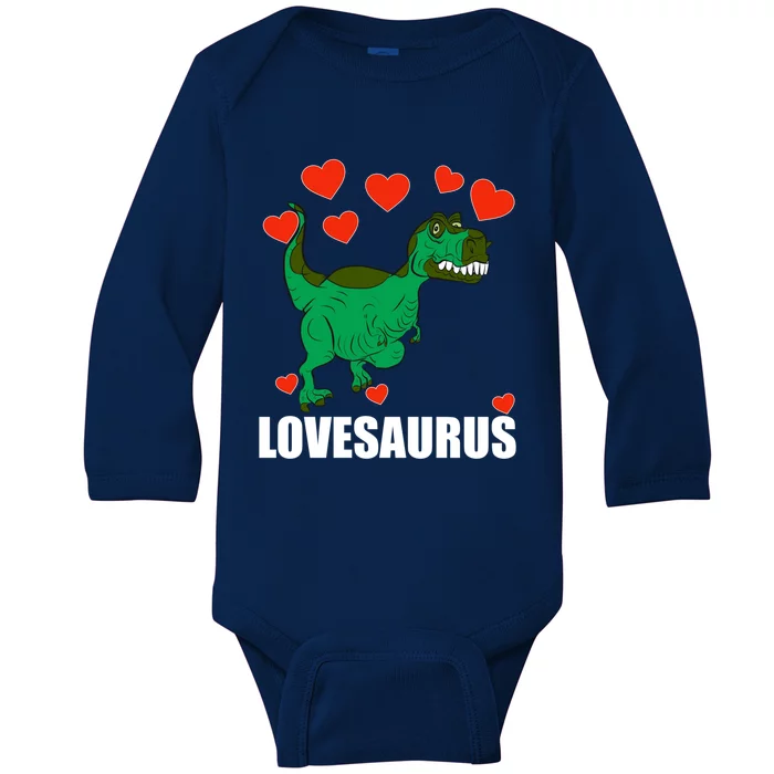 Lovesaurus Love Tgiftrex Dinosaur Heart Valentine's Day Gift Baby Long Sleeve Bodysuit