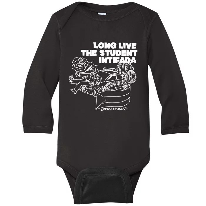 Long Live The Student Intifada Baby Long Sleeve Bodysuit